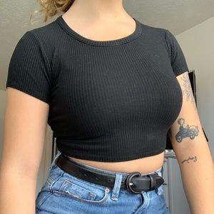 Black crop top
